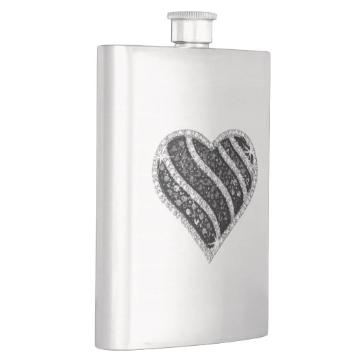 Zwarte Diamond Heart Flask Flacon (Rechts)
