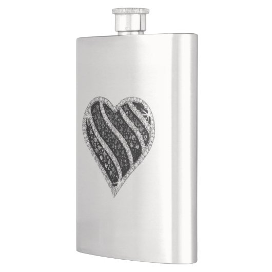 Zwarte Diamond Heart Flask Flacon (Links)