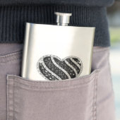 Zwarte Diamond Heart Flask Flacon (Voorbeeld)