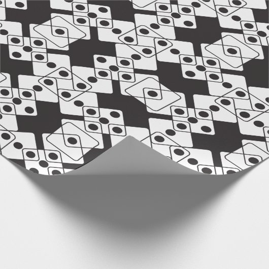 Zwarte Dice Cadeaupapier (Hoek)