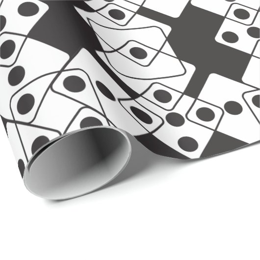 Zwarte Dice Cadeaupapier (Rol Hoek)