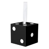 Zwarte Dice Decoratie (Voorkant hoekig)