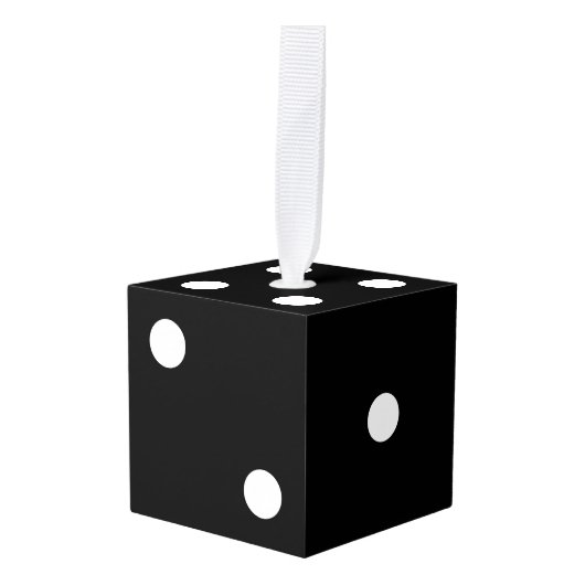 Zwarte Dice Decoratie (Voorkant hoekig)