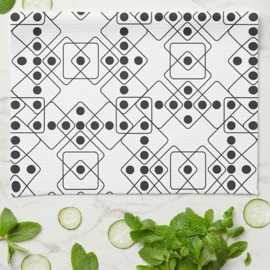 Zwarte Dice Theedoek (Gevouwen)