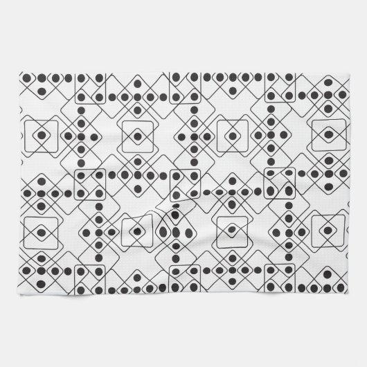 Zwarte Dice Theedoek (Horizontaal)