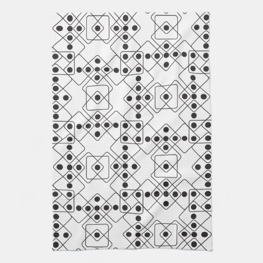 Zwarte Dice Theedoek (Verticaal)