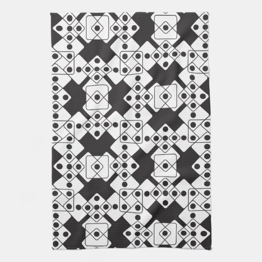 Zwarte Dice Theedoek (Verticaal)