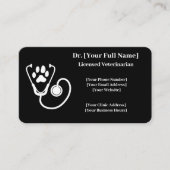  zwarte dierenarts Visitekaartje QR (Voorkant)