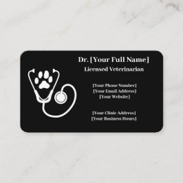  zwarte dierenarts Visitekaartje QR