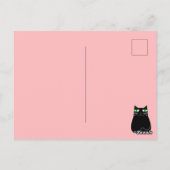 Zwarte dikke kat met groene ogen Aangepaste tekst  Briefkaart (Achterkant)