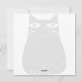 Zwarte dikke kat met groene ogen Aangepaste tekst Feestdagenkaart (Achterkant)