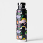 Zwarte dino dieren kinderen verjaardagscadeau waterfles (Links)