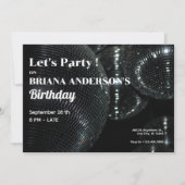 Zwarte Disco Bal  Kaart (Voorkant)