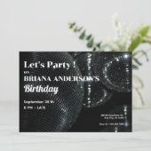 Zwarte Disco Bal  Kaart (Staand voorkant)