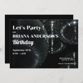 Zwarte Disco Bal  Kaart (Voorkant / Achterkant)