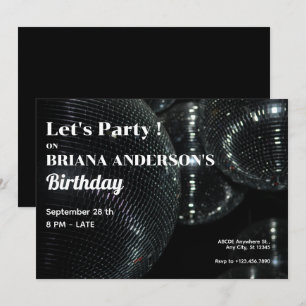 Zwarte Disco Bal Kaart