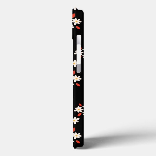 Zwarte ditsy daisy bloemenprint Case-Mate iPhone case (Achterkant / Links)