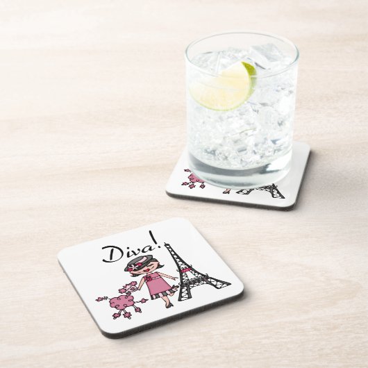 Zwarte Diva van het Haar Bier Onderzetter (Rechterzijde)