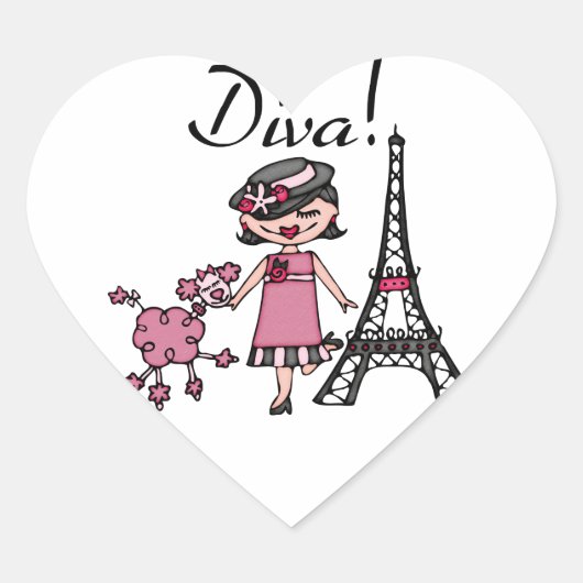 Zwarte Diva van het Haar Hart Sticker (Voorkant)