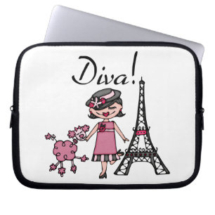 Zwarte Diva van het Haar Laptop Sleeve