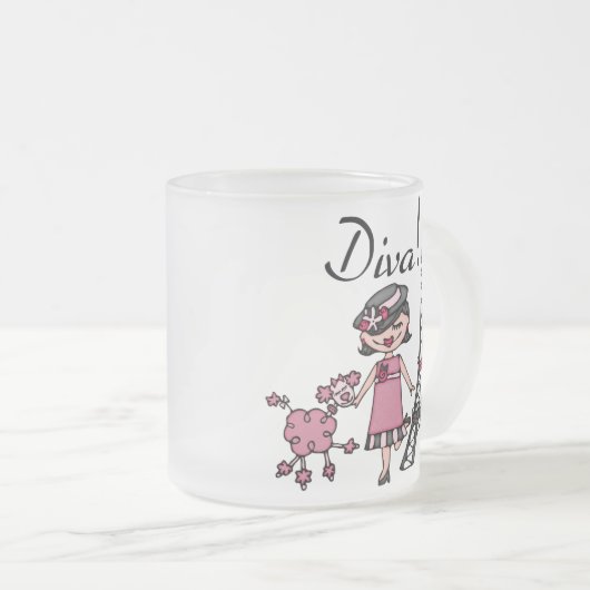 Zwarte Diva van het Haar Matglas Koffiemok (Voorkant rechts)