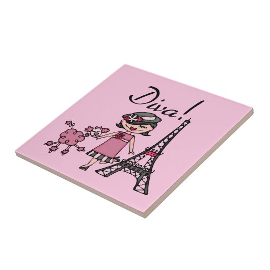 Zwarte Diva van het Haar Tegeltje (Zijkant)