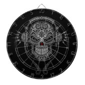 Zwarte DJ Sugar Skull Dartbord (Voorkant)