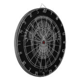 Zwarte DJ Sugar Skull Dartbord (Voorkant Links)