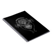 Zwarte DJ Sugar Skull Notitieboek (Rechterzijde)