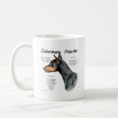 Zwarte Doberman Pinscher Geschiedenis Koffiemok (Links)