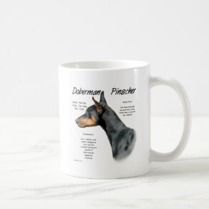 Zwarte Doberman Pinscher Geschiedenis Koffiemok