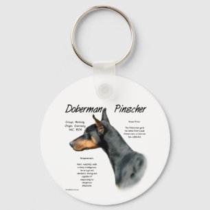 Zwarte Doberman Pinscher Geschiedenis Sleutelhanger