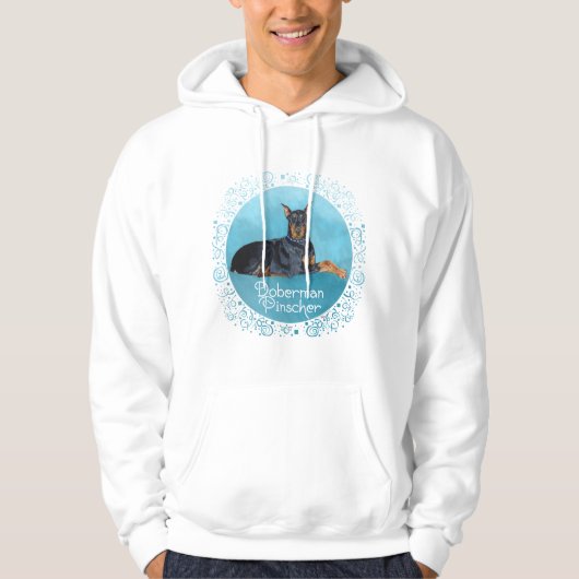 Zwarte Dobermann Pinscher Hoodie (Voorkant)