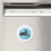 Zwarte Dobermann Pinscher Magneet (Insitu (Vaatwasser))