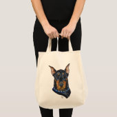 Zwarte Dobermann Pinscher Tote Bag (Voorkant (product))