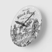 Zwarte dodendansende skeletten Gothic Macabre Ronde Klok (Hoek)