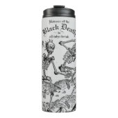 Zwarte dodendansende skeletten Gothic Macabre Thermosbeker (Voorkant)