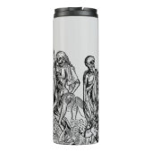 Zwarte dodendansende skeletten Gothic Macabre Thermosbeker (Achterkant)