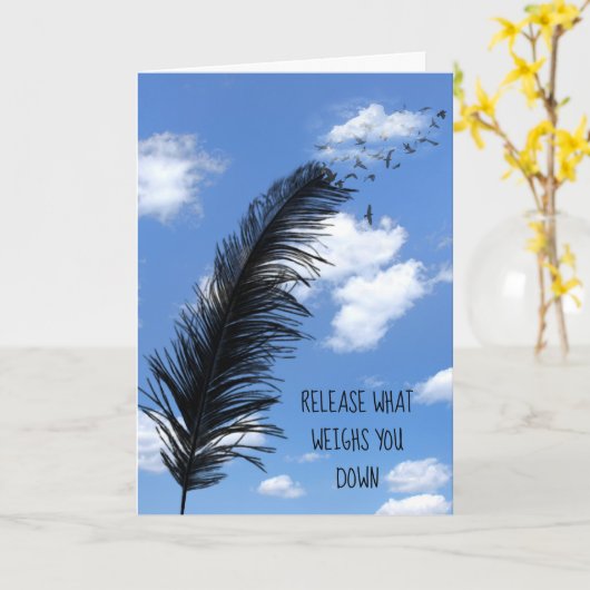 Zwarte doder en vogels in wolken kaart (Gele Bloem)