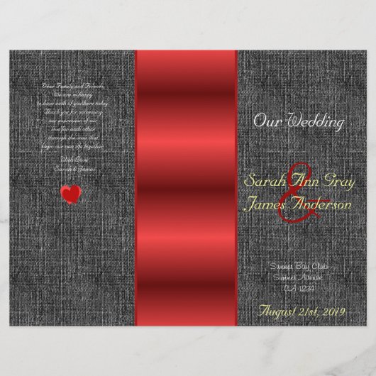 Zwarte doek en rode satijnbruiloft (Voorkant)