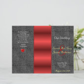 Zwarte doek en rode satijnbruiloft (Staand voorkant)