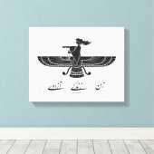 Zwarte doek voor VrouwLifeFreedom Faravahar Canvas Afdruk (Insitu (Houten vloer))