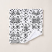 Zwarte doekje op witte doekset bad handdoek (Wasdoekje)