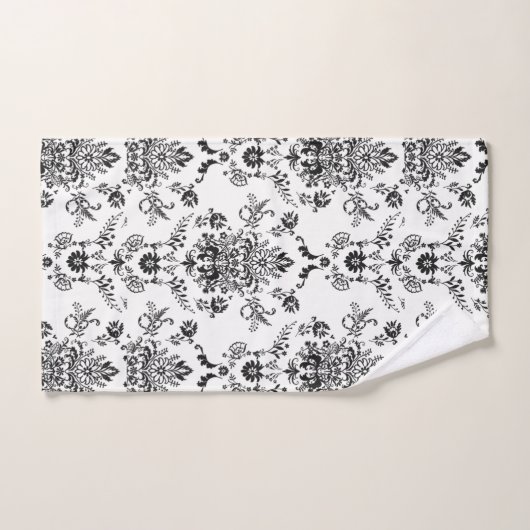 Zwarte doekje op witte doekset bad handdoek (Handdoek)