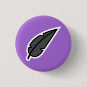 Zwarte doezelaar ronde button 3,2 cm (Voorkant)