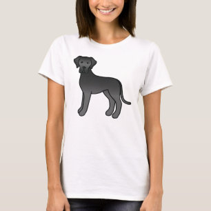 Zwarte Dog Argwan Cute Cartoon Hond T-shirt