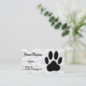 Zwarte Dog Paw Print en Botten Custom Visitekaartje (Staand voorkant)