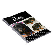 Zwarte dog Pet Lover foto Collage Pawprint Notitieboek (Rechterzijde)