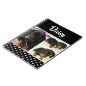 Zwarte dog Pet Lover foto Collage Pawprint Notitieboek (Linkerzijde)