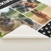 Zwarte dog Pet Lover foto Collage Pawprint Sherpa Deken (3/4)